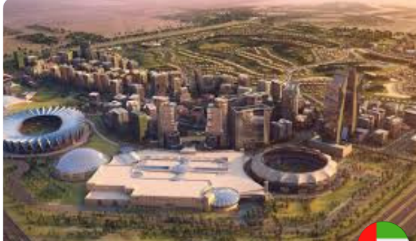 Aerial view of Dubai Sports City master-planned development
